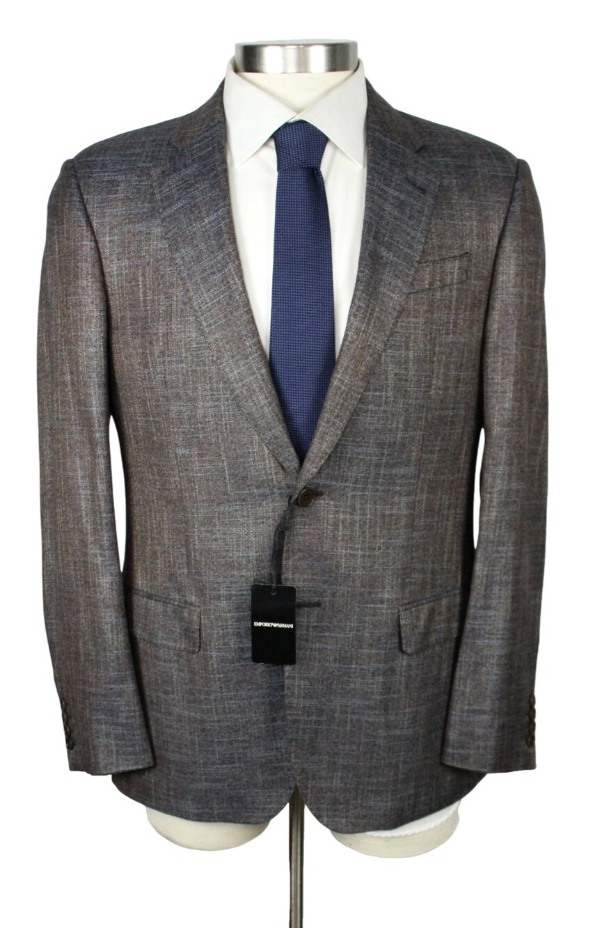 Emporio Armani Sport Coat 40 R Mens Blue Brown Viscose G Line Blazer